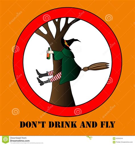 Do Not Drink And Fly Vector Halloween Illustration Stock Vector