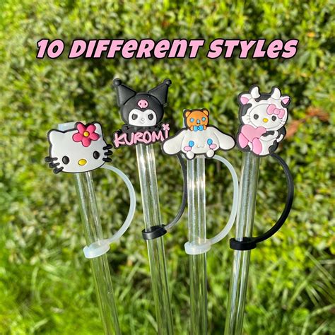 Sanrio Straw Toppers Hello Kitty Straw Toppers Kuromi Etsy