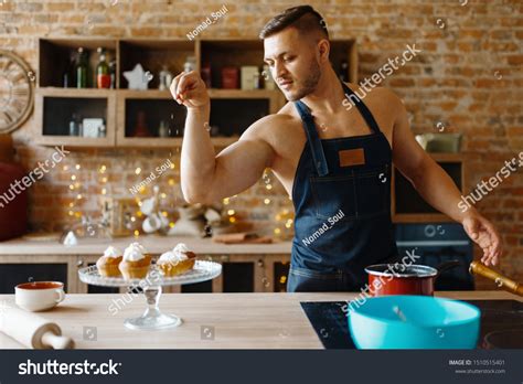 Nude Husband Apron Cooking Dessert Cream Stock Photo Shutterstock