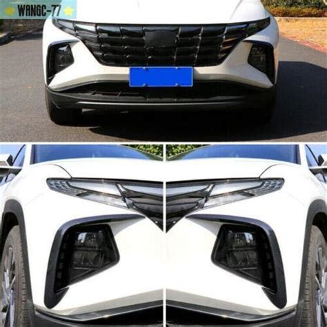 Glossy Black For Hyundai Tucson 2021 2022 2023 Front Fog Lamp Light