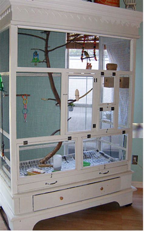 Diy Armoire Aviary With Images Diy Bird Cage Pet Bird Cage Bird