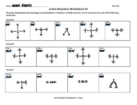 Lewis Structure Practice Worksheet