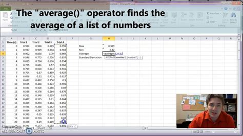 Excel Basics Average Sum Standard Deviation Max And Min YouTube