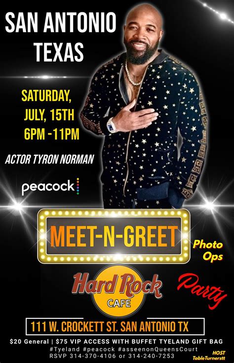 Queens Court Tyrone Norman MEET & GREET at Hard Rock Cafe, San Antonio