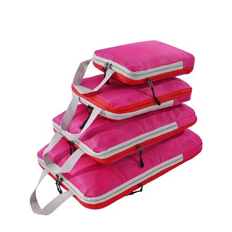 4 Set Compression Packing Cubes Packing Organizer With Shoe Bag For