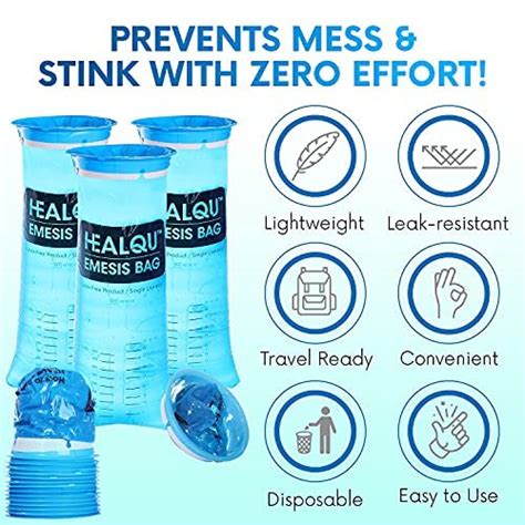 Healqu Blue Emesis Bags Disposable Vomit Bags Ml Pack On