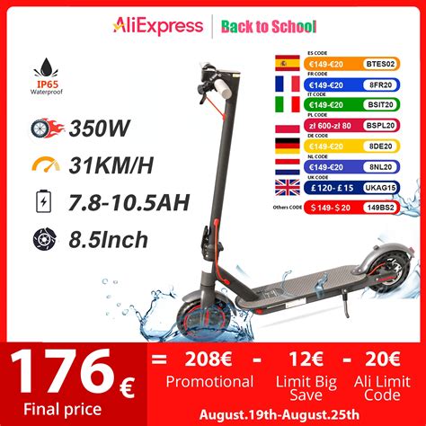 AOVOPRO 7 8 10 5AH Elektrikli Scooter 350W 31 KM H Katlanabilir Yeti