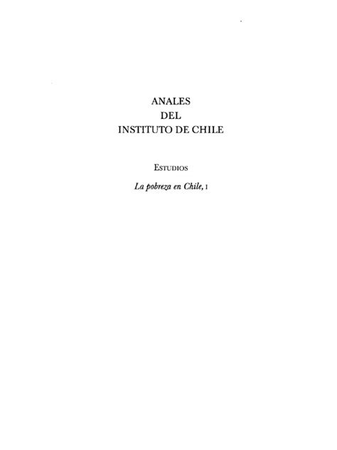 Anales Del Instituto De Chile Pdf Pobreza Pobreza E Indigencia