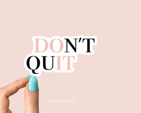 Pink Dont Quit Do It Crossout Pink Sticker Motivational Etsy