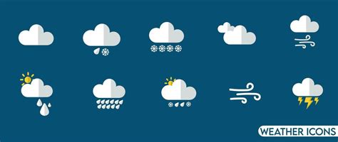 Weather Icon Set Vector Illustration Weather Conditions Icons 36363341 Vector Art At Vecteezy