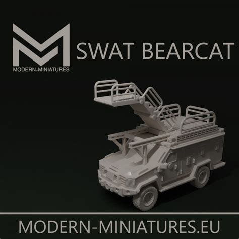 3D Printable SWAT Truck Bearcat police truck by Modern-Miniatures.eu