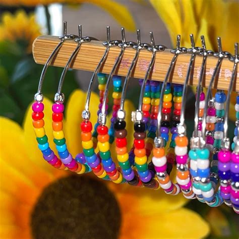 Lgbt Pride Flag Earrings Lgbtqia Pride Hoop Earrings Lesbian Gay Bisexual Pansexual Aroace