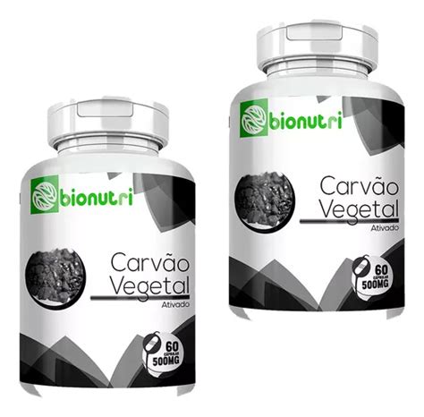 Kit 2 Potes Carvão Vegetal Ativado 120 Cápsulas Absorção MercadoLivre