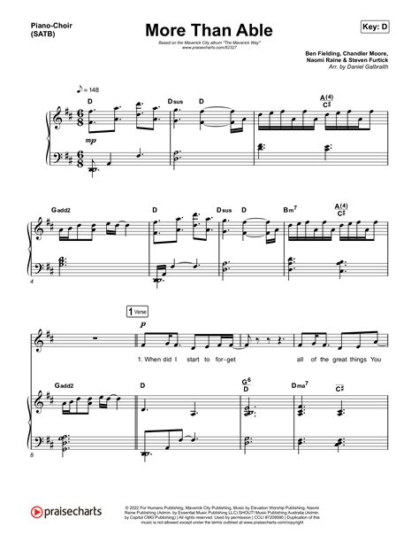 More Than Able Sheet Music PDF (Maverick City Music / Tasha Cobbs ...