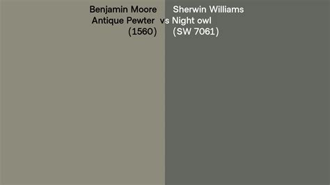 Benjamin Moore Antique Pewter 1560 Vs Sherwin Williams Night Owl Sw