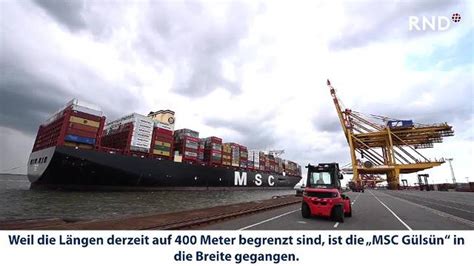 Größtes Containerschiff der Welt legt in Bremerhaven an