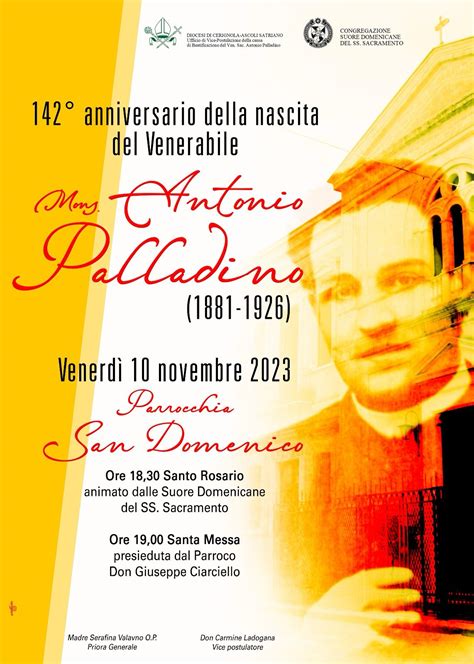 142 Anniversario Della Nascita Del Venerabile Mons Antonio Palladino