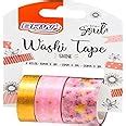 Kit 3 Fitas Adesivas Coloridas BRW Washi Tape Shine Rosa 3 M