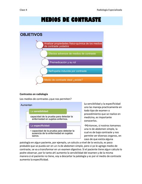 4 Medios De Contraste MEDIOS DE CONTRASTE Contrastes en radiología