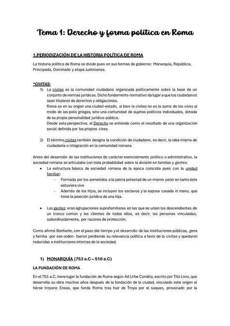 TEMA 1 Resúmenes del Prontuario de derecho romano 1ÓN DE LA