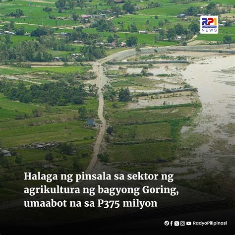 Halaga ng pinsala sa sektor ng agrikultura ng bagyong Goring, umaabot na sa P375 milyon - Radyo ...