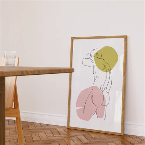 Minimalist Abstract Male Nude Art Print Naked Guy Art Print One Line Drawing Male Figure