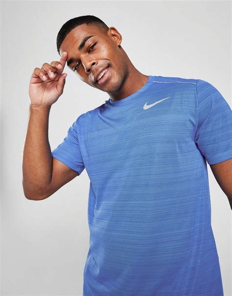 Buy Blue Nike Miler Short Sleeve T Shirt Mens Jd Sports Jd Sports