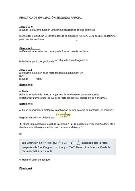 Prctica De Evaluacin Segundo Parcial Jueves Pr Ctica De Evaluaci N