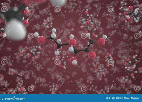 Fructose Molecule Ball And Stick Molecular Model Chemical 3d