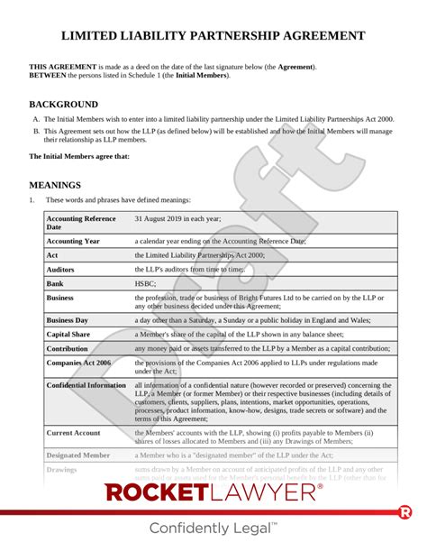 Limited Liability Partnership Template