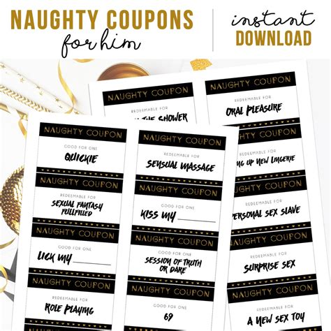 Naughty Sex Coupons for him Coupon booklet Print at home Etsy España