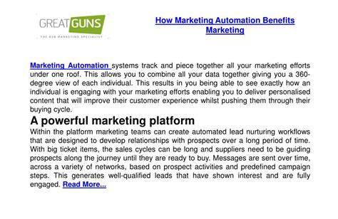 PPT - How Marketing Automation Benefits Marketing PowerPoint