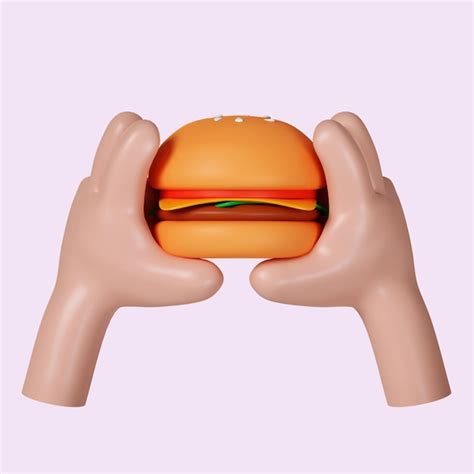 Manos D Sosteniendo El Icono De La Hamburguesa Aislado En Fondo Rosa