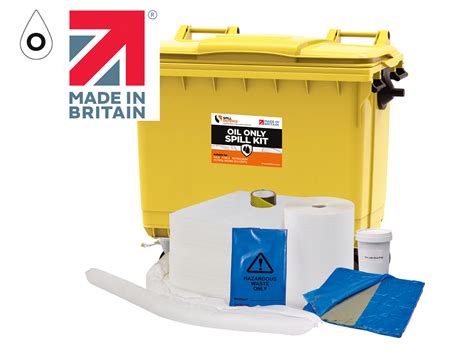 Oil Wheeled Bin Spill Response Kit Litres Askh Spill Defence