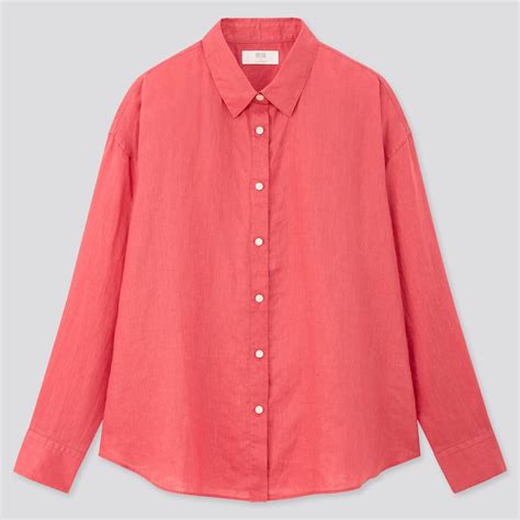 Women Premium Linen Long Sleeve Shirt Uniqlo Us