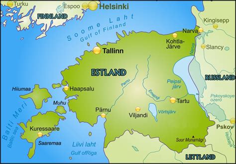 Estland Karta Estland Karte Hauptstadt Reproduced Europa Karta