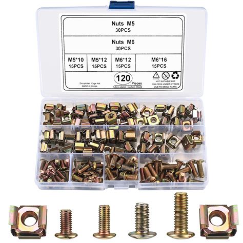 Buy 120 Pcs Cage Nut Ing Hardware Kit Cage Nut Screw Set For