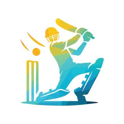 Cricket Batsman Logo Vector Art, Icons, and Graphics for Free Download