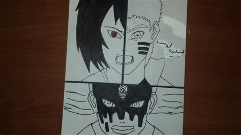 Speed Drawing Narutosasuke Vs Momoshiki Din Boruto Youtube