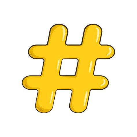 Yellow Hashtag Symbol Cartoon 25377365 Vector Art At Vecteezy