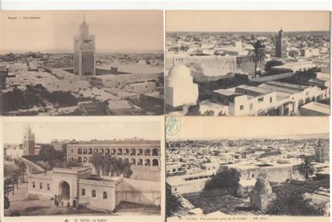 LOT DE 4 Cartes Postales Anciennes Old Postcards TUNISIE TUNISIA TUNIS