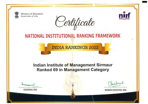 NIRF IIM Sirmaur Himachal Pradesh India