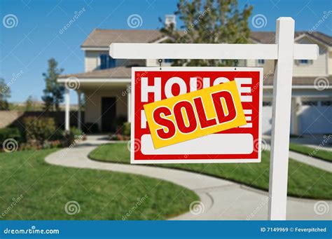 Sold Home For Sale Sign And House Stock Image Image Of Driving