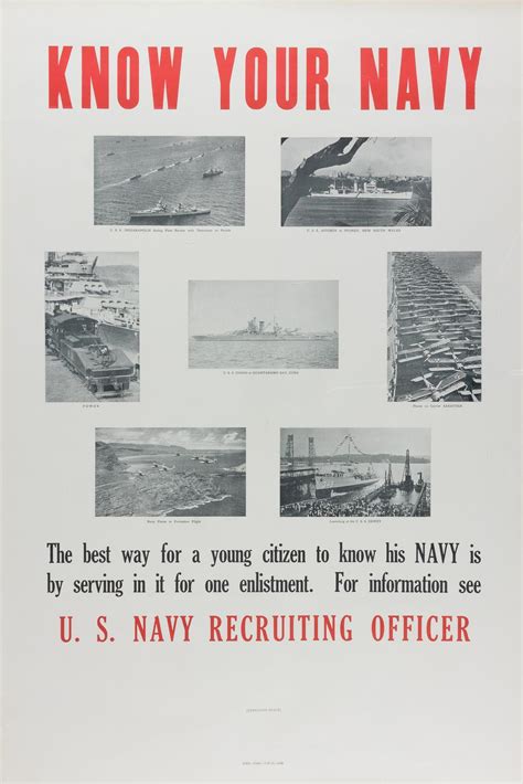 Lot - KNOW YOUR NAVY RECRUITING POSTER