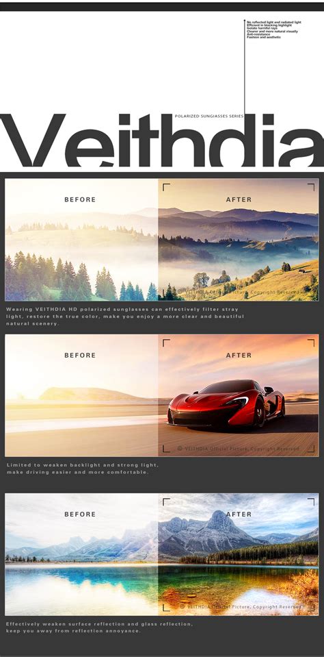 VEITHDIA Sunglasses Man Brand Designer Unisex Sun Glasses Polarized Co ...