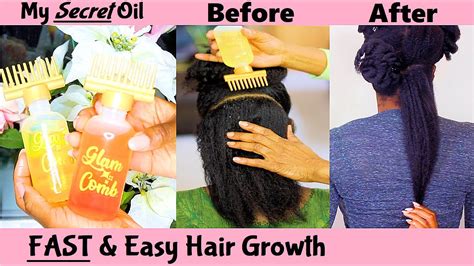 My Secret Hair Growth Oil 4c Hair Friendly My Glam Comb Youtube