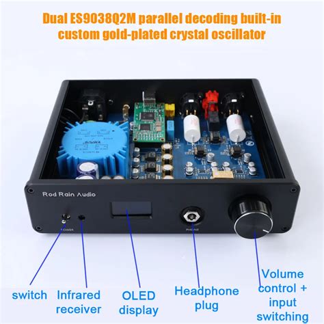 Rod Rain Audio Da Audio Decoder Bluetooth Headphone Amplifier Dual