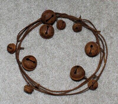 Primitive Rusty Tin Jingle Bell Garland Soft Bendable Wire Approx