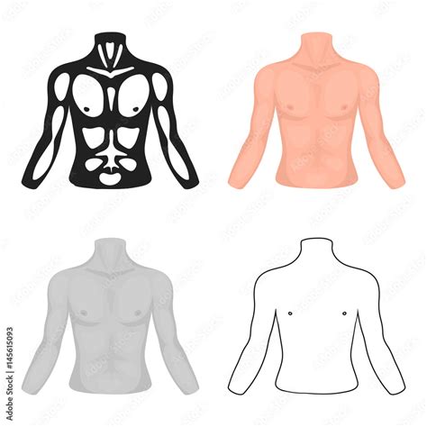 Chest icon in cartoon style isolated on white background. Part of body ...