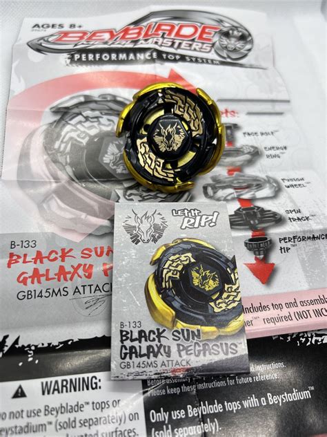 Black Sun Galaxy Pegasus GB145MS Beyblade Hasbro Metal Masters US